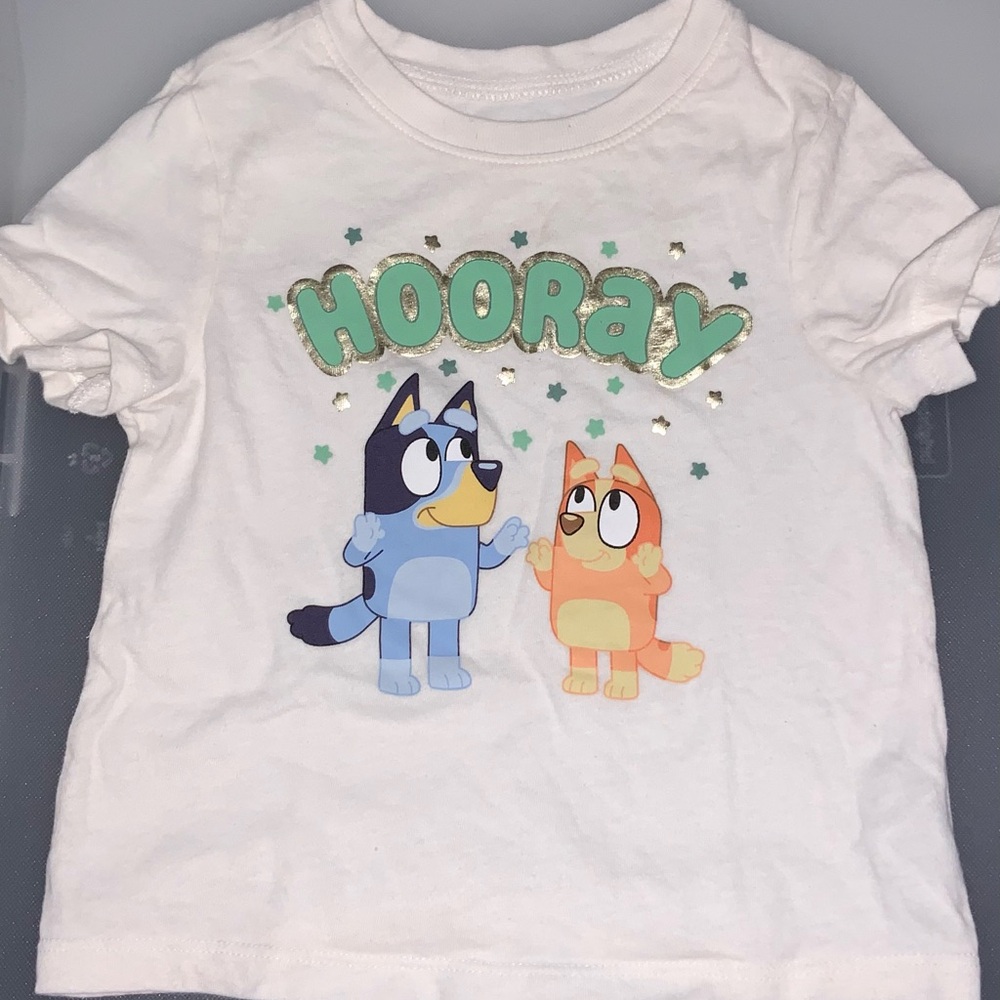 Old Navy Kids White Tee with Bluey and Bingo Design